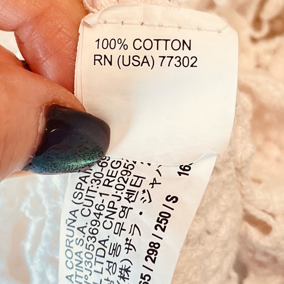 Zara Trafaluc Hand Crochet Lace Tank |Scalloped Hem |Unlined |White Cotton |Sz S - Picture 10 of 13